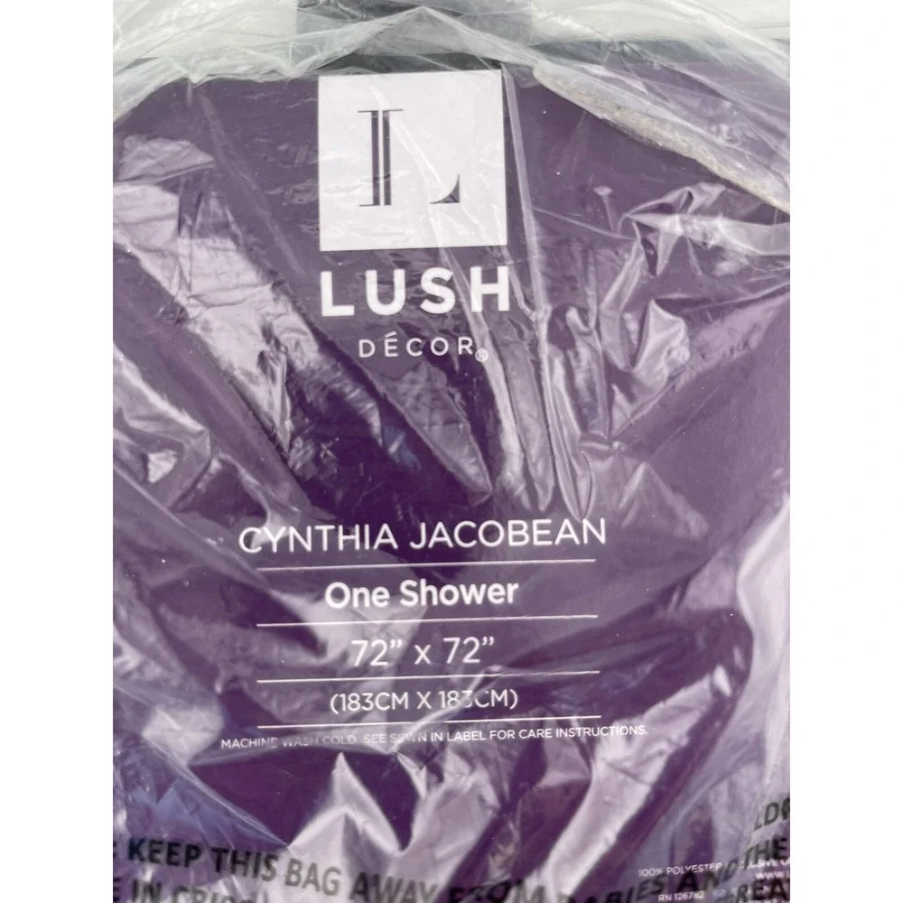 Brand New in Package- Cynthia Jacobean‎ Shower Curtain Lush Blue Floral 72